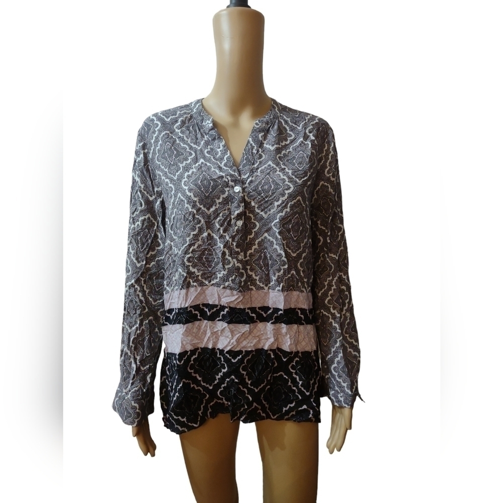 Cato women's size large long sleeve diamond blouse shirt top